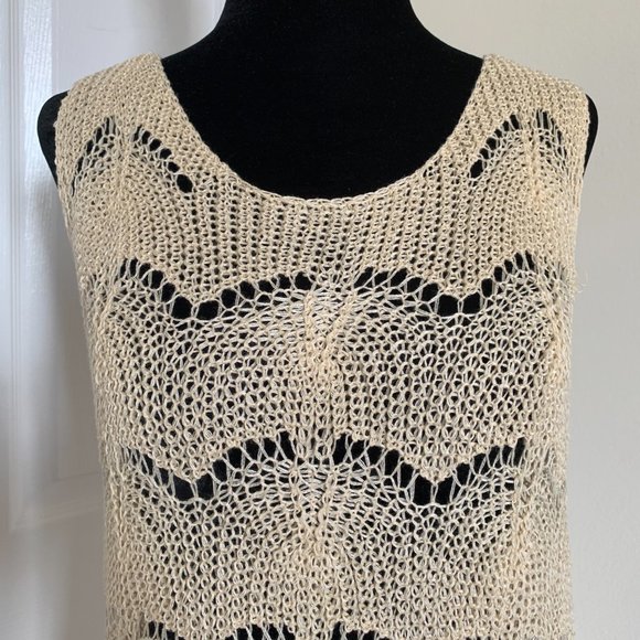 Beige Knit Bathing Suit Cover Up - Picture 6 of 6